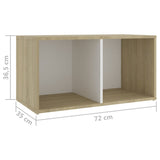 NNEVL 3 Piece TV Cabinet Set White and Sonoma Oak Chipboard