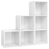 NNEVL 3 Piece TV Cabinet Set High Gloss White Chipboard