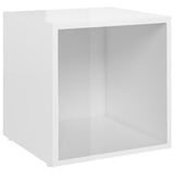 NNEVL 3 Piece TV Cabinet Set High Gloss White Chipboard