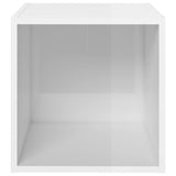 NNEVL 3 Piece TV Cabinet Set High Gloss White Chipboard