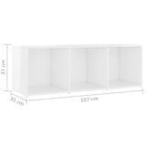 NNEVL 3 Piece TV Cabinet Set High Gloss White Chipboard