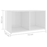 NNEVL 3 Piece TV Cabinet Set High Gloss White Chipboard