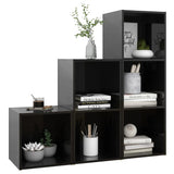 NNEVL 3 Piece TV Cabinet Set High Gloss Black Chipboard