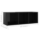NNEVL 3 Piece TV Cabinet Set High Gloss Black Chipboard