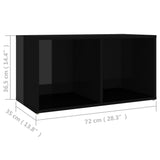 NNEVL 3 Piece TV Cabinet Set High Gloss Black Chipboard