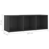 NNEVL 3 Piece TV Cabinet Set High Gloss Grey Chipboard