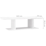 NNEVL Wall Mounted TV Cabinet High Gloss White 103x30x26.5 cm