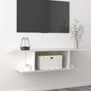 NNEVL Wall Mounted TV Cabinet High Gloss White 103x30x26.5 cm