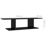 NNEVL Wall Mounted TV Cabinet High Gloss Black 103x30x26.5 cm