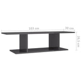 NNEVL Wall Mounted TV Cabinet High Gloss Grey 103x30x26.5 cm