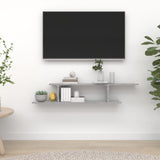 NNEVL Wall-Mounted TV Shelf Concrete Grey 125x18x23 cm Chipboard