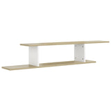 NNEVL Wall-Mounted TV Shelf White & Sonoma Oak 125x18x23 cm Chipboard