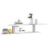 NNEVL Wall-Mounted TV Shelf High Gloss White 125x18x23 cm Chipboard