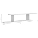 NNEVL Wall-Mounted TV Shelf High Gloss White 125x18x23 cm Chipboard