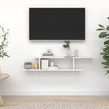 NNEVL Wall-Mounted TV Shelf High Gloss White 125x18x23 cm Chipboard