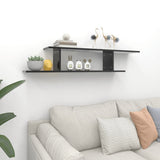 NNEVL Wall-Mounted TV Shelf High Gloss Black 125x18x23 cm Chipboard