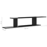 NNEVL Wall-Mounted TV Shelf High Gloss Black 125x18x23 cm Chipboard