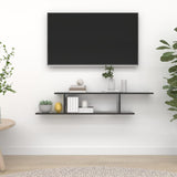 NNEVL Wall-Mounted TV Shelf High Gloss Black 125x18x23 cm Chipboard