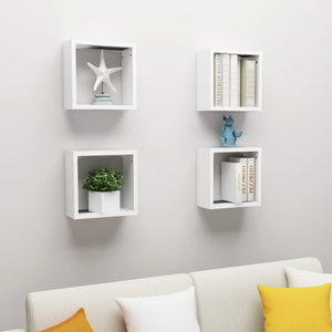 NNEVL Wall Cube Shelves 4 pcs White 30x15x30 cm