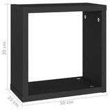NNEVL Wall Cube Shelves 6 pcs Black 30x15x30 cm