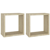 NNEVL Wall Cube Shelves 2 pcs Sonoma Oak 30x15x30 cm