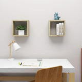 NNEVL Wall Cube Shelves 2 pcs Sonoma Oak 30x15x30 cm