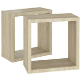 NNEVL Wall Cube Shelves 2 pcs Sonoma Oak 30x15x30 cm