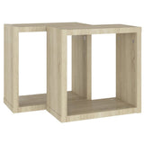 NNEVL Wall Cube Shelves 2 pcs Sonoma Oak 30x15x30 cm