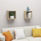 NNEVL Wall Cube Shelves 2 pcs Sonoma Oak 30x15x30 cm
