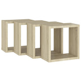 NNEVL Wall Cube Shelves 4 pcs Sonoma Oak 30x15x30 cm