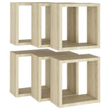 NNEVL Wall Cube Shelves 6 pcs Sonoma Oak 30x15x30 cm