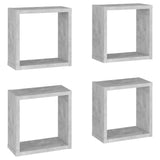 NNEVL Wall Cube Shelves 4 pcs Concrete Grey 30x15x30 cm
