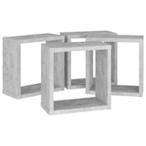 NNEVL Wall Cube Shelves 4 pcs Concrete Grey 30x15x30 cm