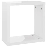 NNEVL Wall Cube Shelves 6 pcs High Gloss White 30x15x30 cm