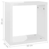 NNEVL Wall Cube Shelves 6 pcs High Gloss White 30x15x30 cm