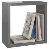 NNEVL Wall Cube Shelves 4 pcs High Gloss Grey 30x15x30 cm