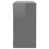 NNEVL Wall Cube Shelves 4 pcs High Gloss Grey 30x15x30 cm