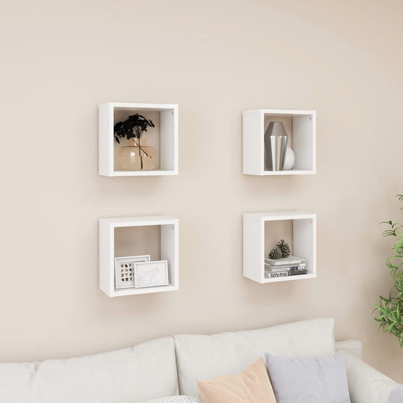 NNEVL Wall Cube Shelves 4 pcs White 26x15x26 cm