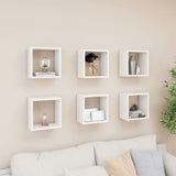 NNEVL Wall Cube Shelves 6 pcs White 26x15x26 cm