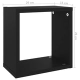 NNEVL Wall Cube Shelves 6 pcs Black 26x15x26 cm