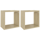 NNEVL Wall Cube Shelves 2 pcs Sonoma Oak 26x15x26 cm