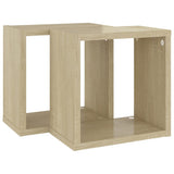 NNEVL Wall Cube Shelves 2 pcs Sonoma Oak 26x15x26 cm