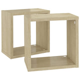 NNEVL Wall Cube Shelves 2 pcs Sonoma Oak 26x15x26 cm