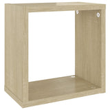 NNEVL Wall Cube Shelves 2 pcs Sonoma Oak 26x15x26 cm