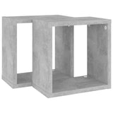 NNEVL Wall Cube Shelves 2 pcs Concrete Grey 26x15x26 cm