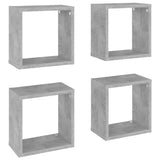 NNEVL Wall Cube Shelves 4 pcs Concrete Grey 26x15x26 cm