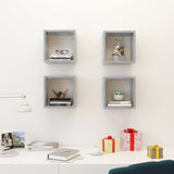 NNEVL Wall Cube Shelves 4 pcs Concrete Grey 26x15x26 cm