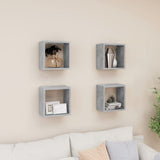 NNEVL Wall Cube Shelves 4 pcs Concrete Grey 26x15x26 cm