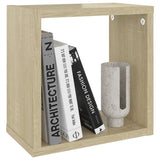 NNEVL Wall Cube Shelves 4 pcs White and Sonoma Oak 26x15x26 cm