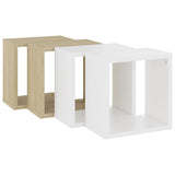 NNEVL Wall Cube Shelves 4 pcs White and Sonoma Oak 26x15x26 cm